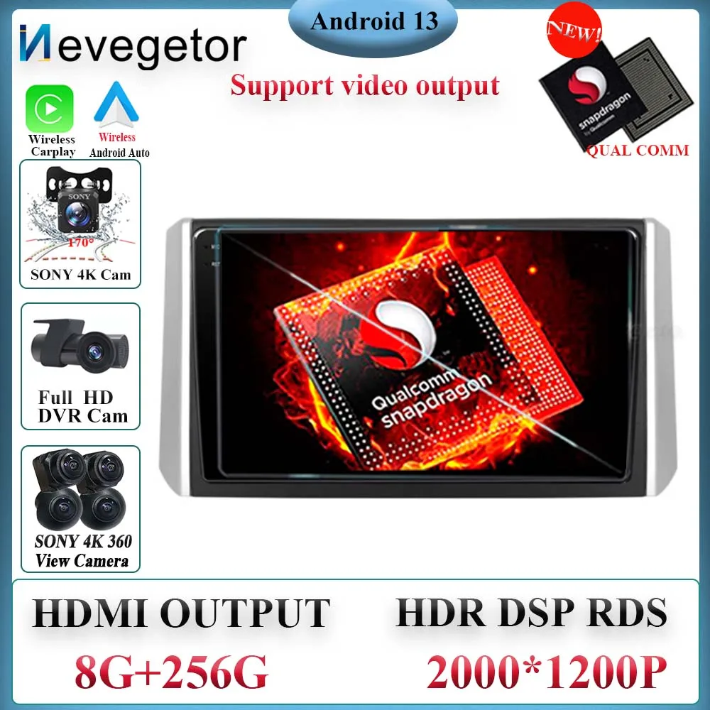 

Qualcomm Snapdragon Android 13 Radio DVD Navigation GPS High-performance HDR Screen For Mitsubishi Xpander 2017 2018 2019 2020