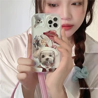 artistic red wine dog american style case for iphone 11 12 13 pro max case xs x xr xr 7 8 6 plus se anti shock back phone cover