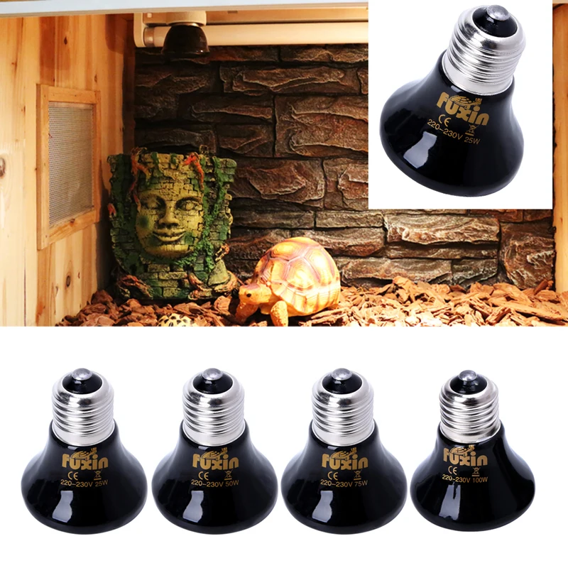 

Black Ceramic Heat Emitter Reptiles Heating Lamp Bulb No Light 25W 50W
