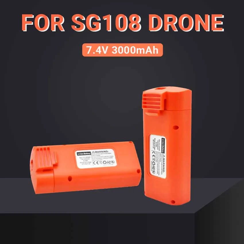 

Orange SG108 SG-108 GPS 4K Brushless RC Drone Battery Spare Part 7.4V 3000mAh Battery for Remote Control SG108 SG-108 Drone