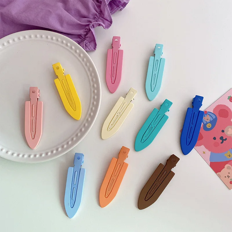 

2021 Summer Korea New Fine Girls Hairpins Accessories Resin Candy Color Surfboard Simple Hair Edge Clips For Women Headdress