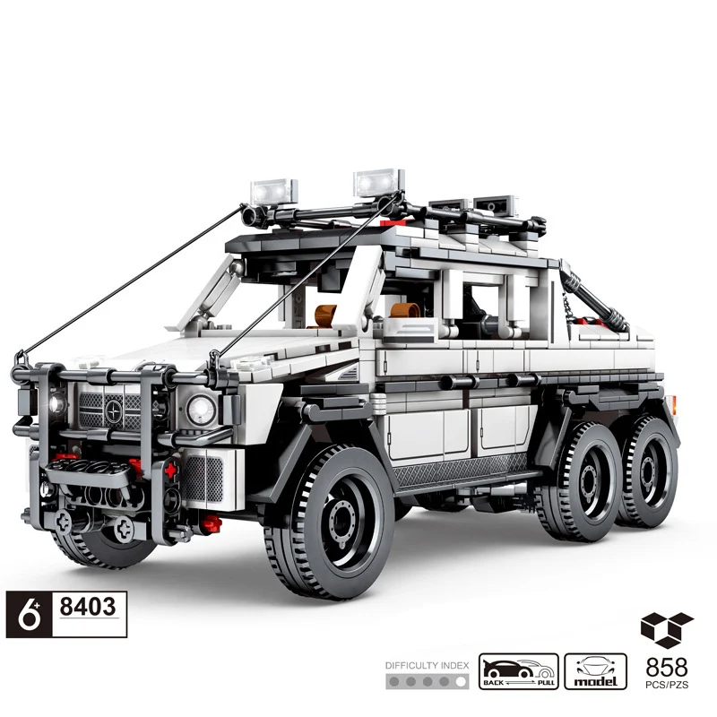 

858PCS SUV Car Building Blocks Pickup Truck Vehicle G63 6X6 Off-Road Buggy Assemble Model Kits Bricks Collection Toys