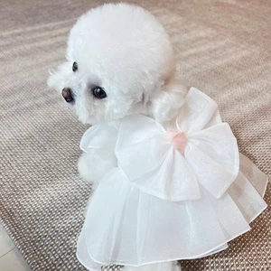 Pet Yarn Puppy Skirt Teddy Bomei Summer Clothes Bichon Sweater Solid Color Dog Clothes Noble Pet Pri in USA (United States)