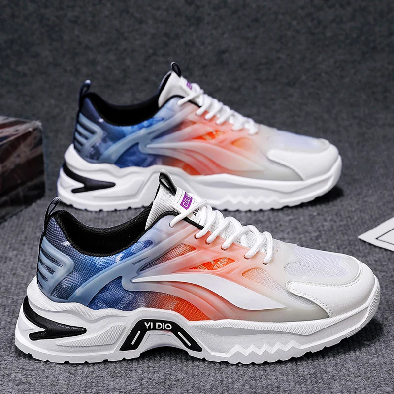 Кроссовки мужские прогулочные модная повседневная обувь плоская подошва