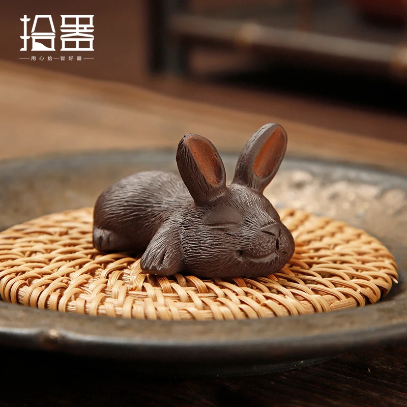 

Yixing purple sand tea pet tea can raise Mini rabbit decoration tea tray decoration tea table accessories