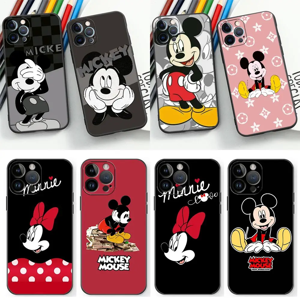 

Cartoon Mickey Minnie Mouse Funda Cqoue Case for Apple iPhone 14 11 12 13 Pro Max 7 8 SE 2022 X XR XS Max 6 6s Plus Case Capa