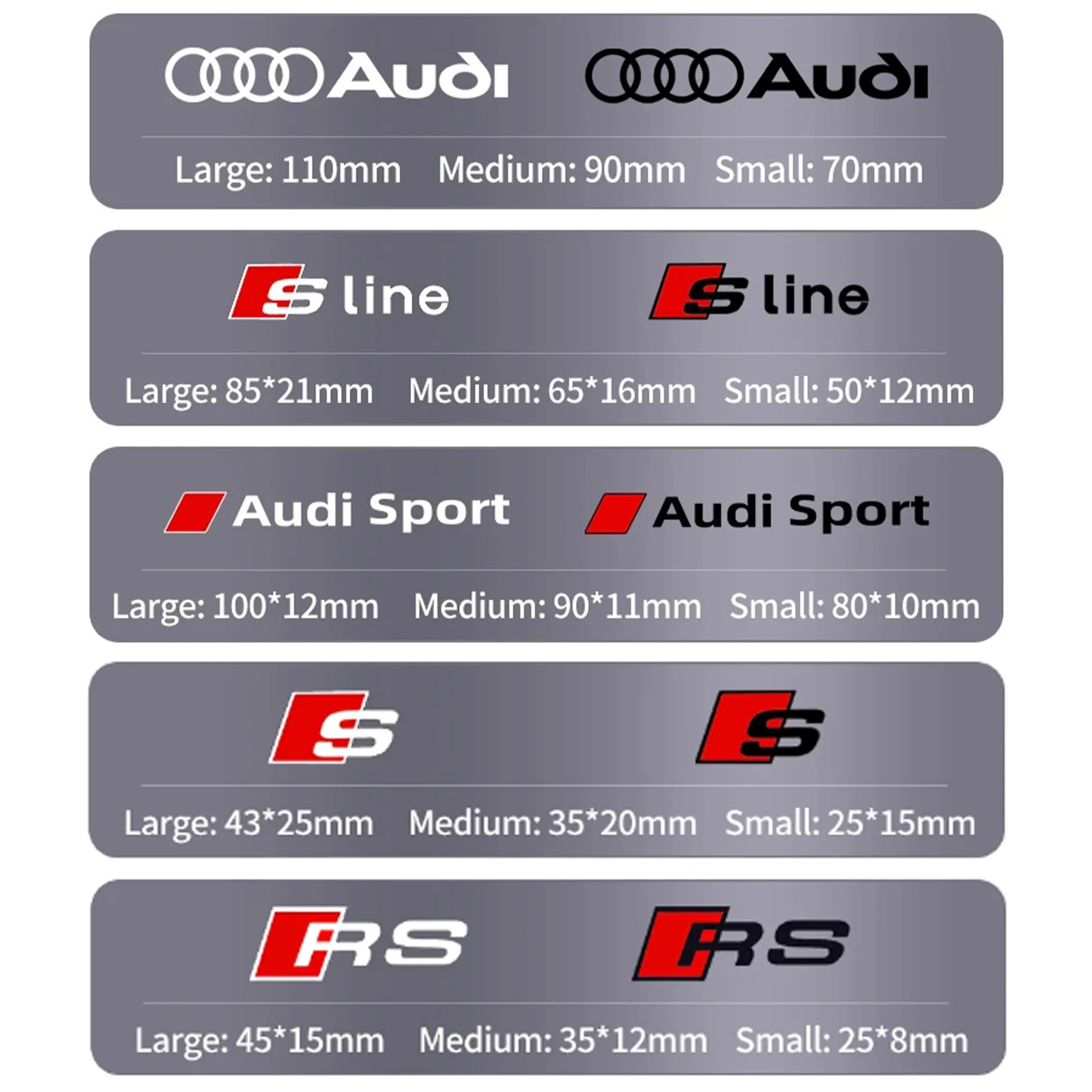 Car Brake Caliper Sticker Heat Resistant Decals Auto Accessories for AUDI Sline RS A1 A3 A4 A5 A7 A8 Q3 Q5 Q7 S3 S4 S5 S6 S7 TT