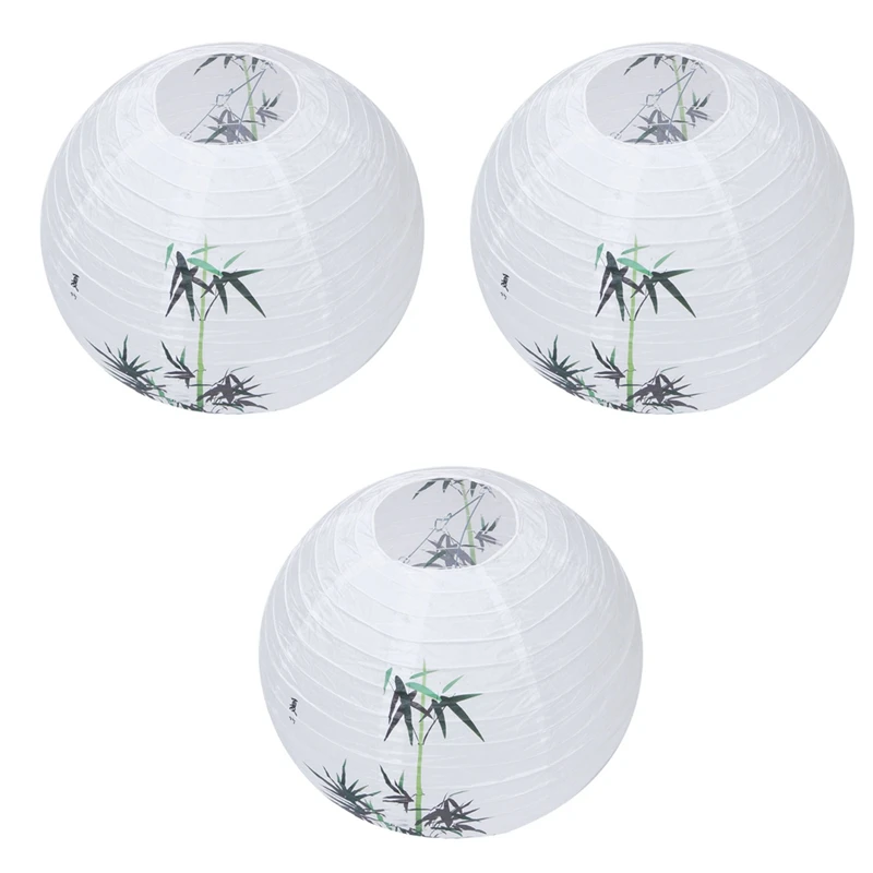 

HOT-3X 40Cm Lamp Shade Paper Lantern Oriental Style Light Decoration Chinese Pattern:Bamboo