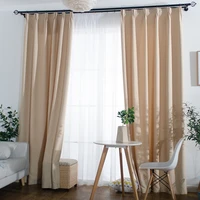 pink curtains for living room dining bedroom linen gray panel thermal insulated window treatment blackout shower curtain