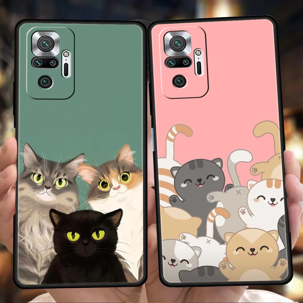 

Funny Cat Luxury Case For Redmi K50 Note 10 11 11T Pro 9 9s 8 8T 7 K40 Gaming 9A 9C 8A Pro Plus 5G Silicone Shell Fundas Coque