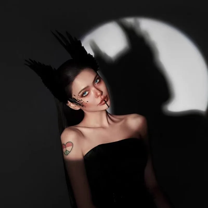 Черные и белые заколки для волос в виде перьев крыла ангела реквизит костюма