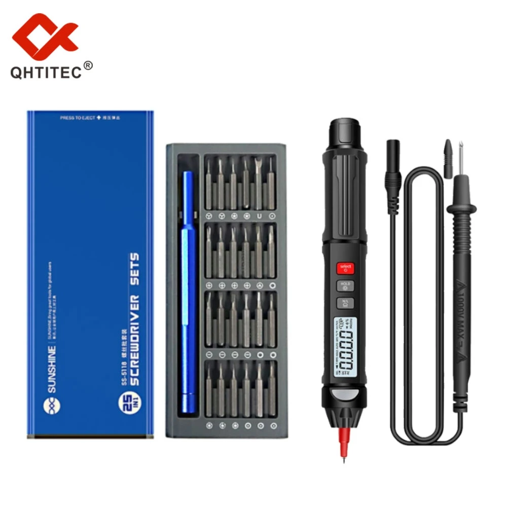 

QHTITEC SS5118 25 IN 1 Finishing Magnetic Screwdrivers Set Mini Tools Set Precision Pocket Screw Driver Mobile Phone Repair Tool