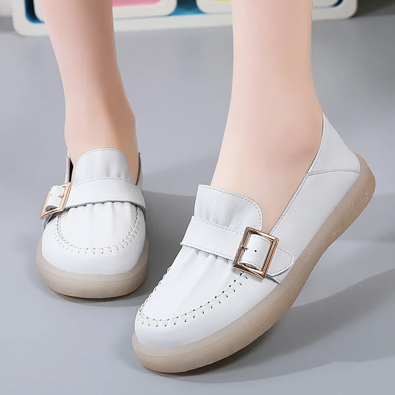 Summer Flat Women's Shoes 2023 Orthopedic Loafers Woman Moccasins Stitched Slip On Ballet Flats For Women Nurse Shoes Medical