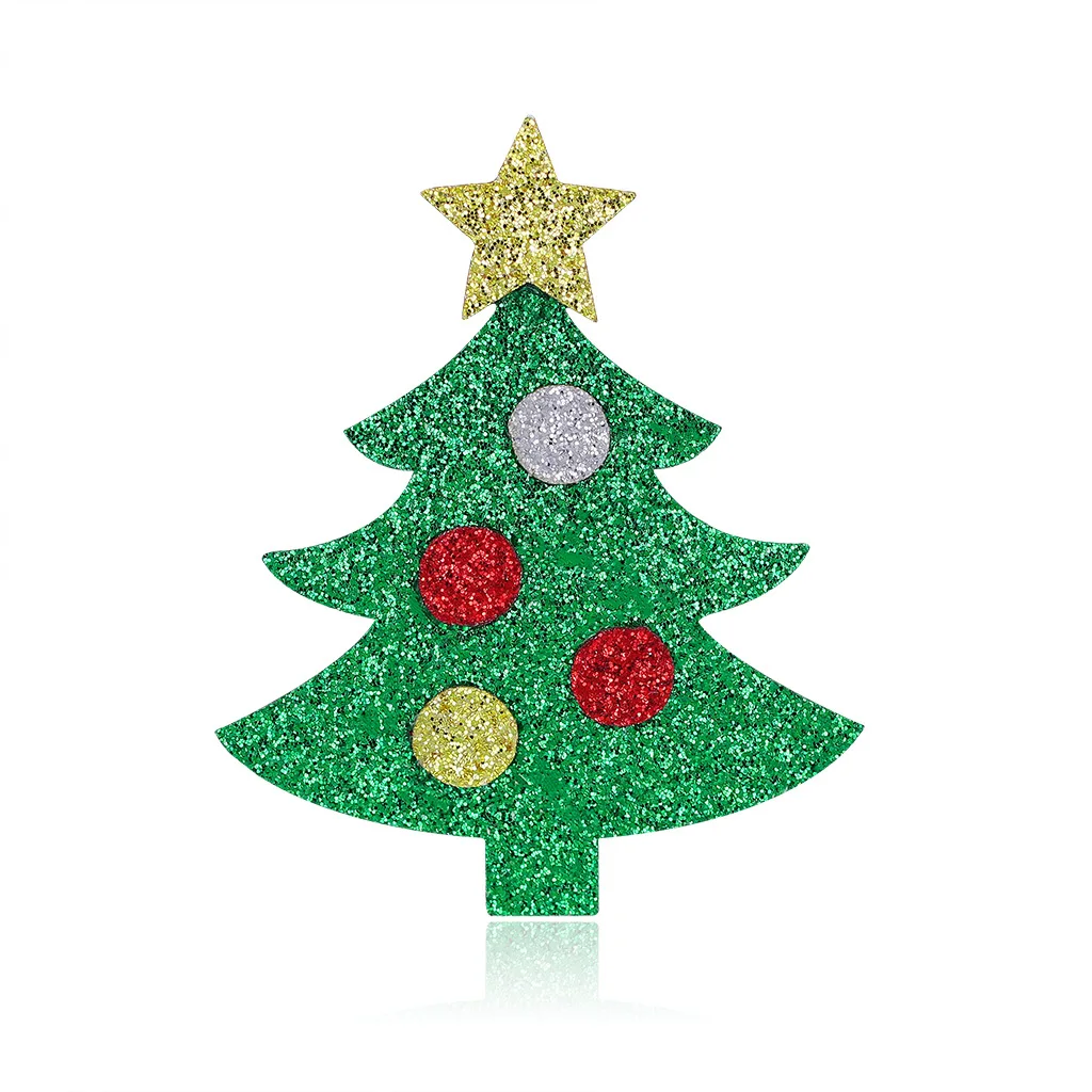 

TULX Handmade Felt Christmas Tree Brooches For Women Lapel Pin Winter Jacket Sweater Pin Clothing Accessories