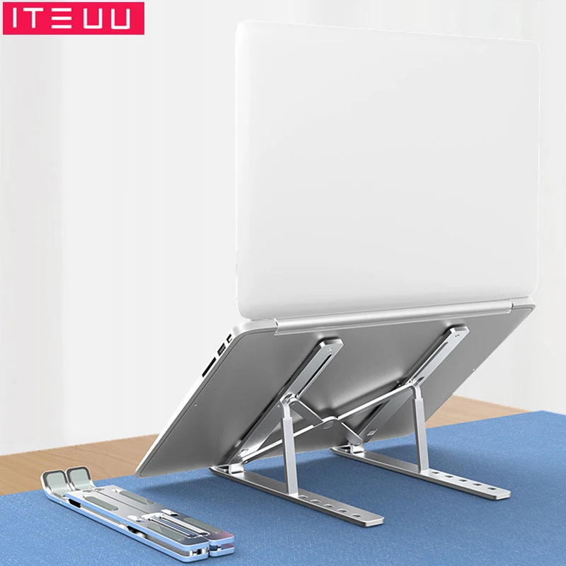 

Notebook Laptop Stand Desk Foldable Riser Aluminum Metal Portable Tablet Base for Macbook iPad Pro Holder Adjustable Bracket