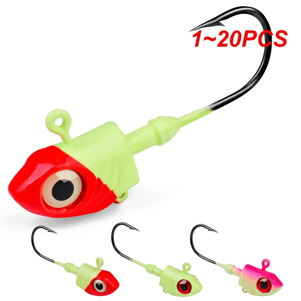 

Искусственная приманка, 1 ~ 20 шт., 3 цвета, свинцовый крючок Luya, мягкие крючки, аксессуары, противовесная Нижняя свинцовая головка, светящиеся рыболовные снасти