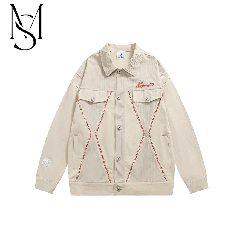 

Collection of Autumn New American Fashion Brand Casual Letter Embroidery Couple Jacket Men's Loose Retro Versatile Coat