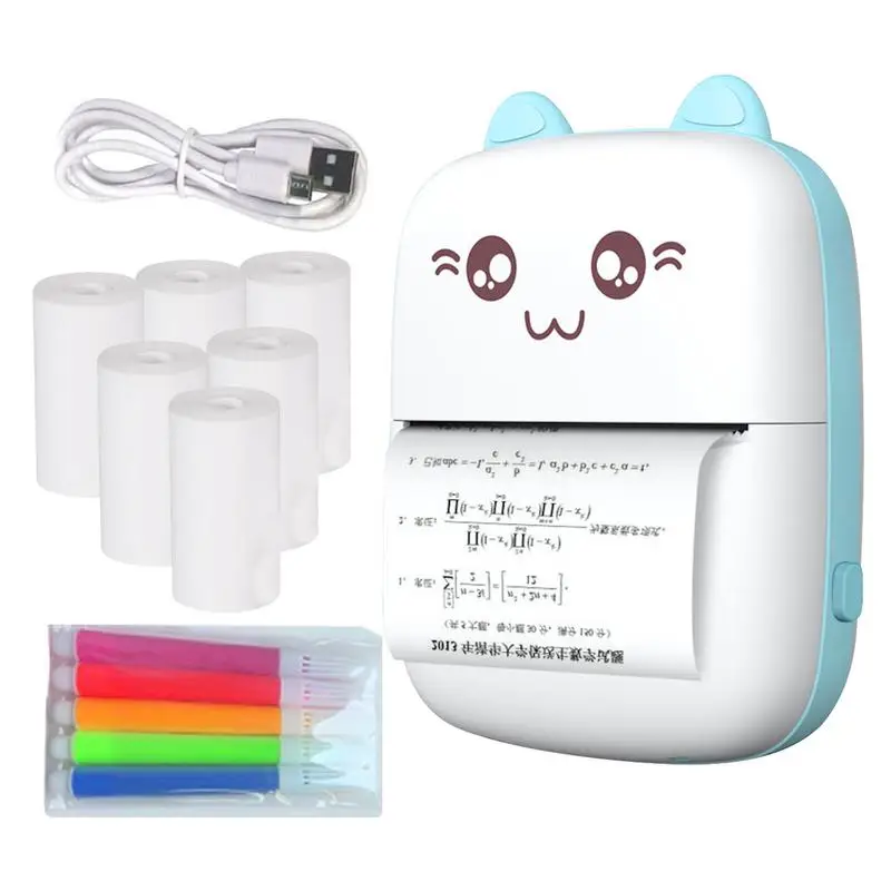 

Portable Mini Printer Mini Thermal Printer With 6 Rolls Printing Paper For Android Ios Smartphone Bt Inkless Mini Portable