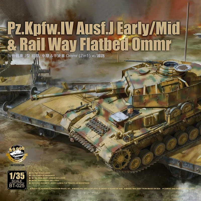 Бортовая модель Сборная в масштабе ранней Pz.Kpfw.IV Ausf.J Eaely/ Mid &amp Rail Way планшет Ommr