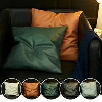 2 pcs imitation leather cushion cover minimalist technical cloth 45x45cm throw pillows case sofa living room car home decor