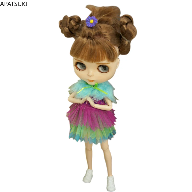 

Синяя, фиолетовая, зеленая модная кукольная одежда, комплект одежды для кукол блайз, платье-пачка для кукол блайз 1/6, аксессуары для кукол, иг...