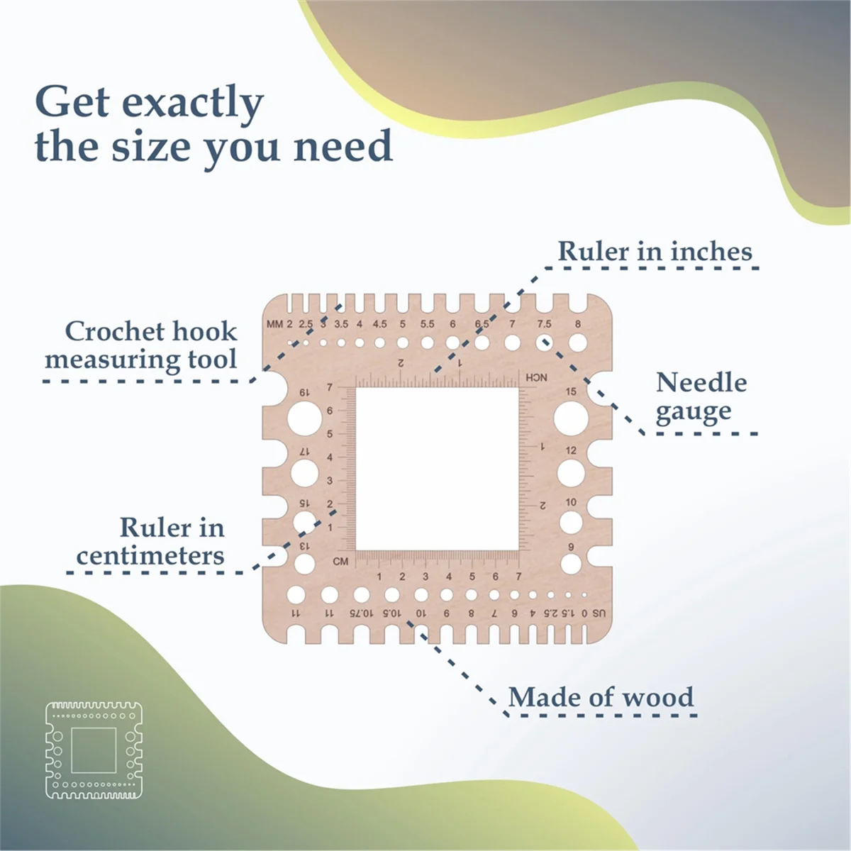 Измеритель вязальных спиц измеритель вязания линейка для крючки и