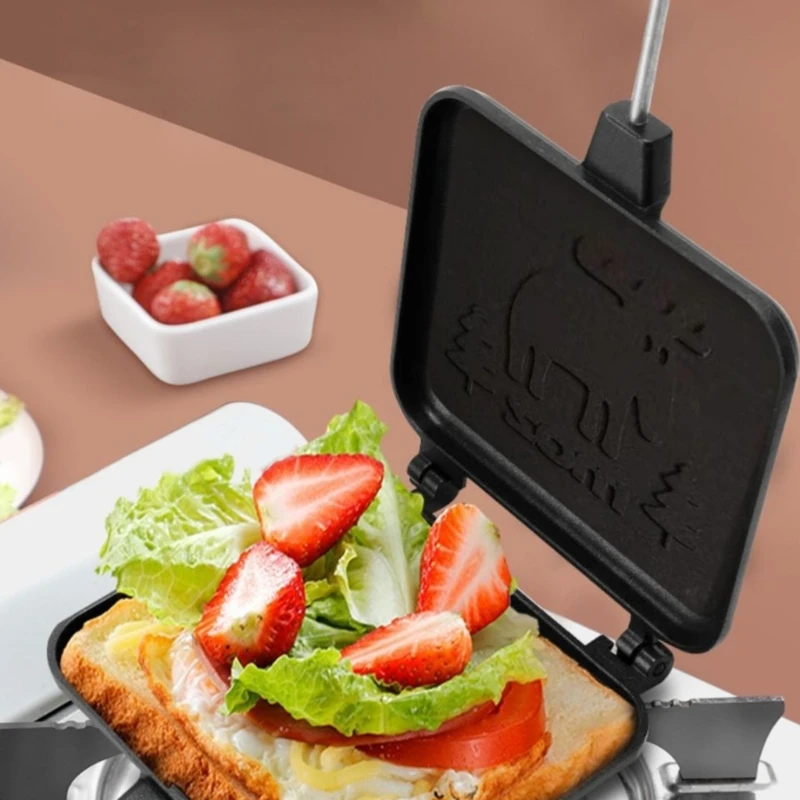 

Double Side Grill Pan Detachable Frying Pan Non-Stick-Pan Press for Campings Outdoors Grilled Cheese Maker BBQ Skillets