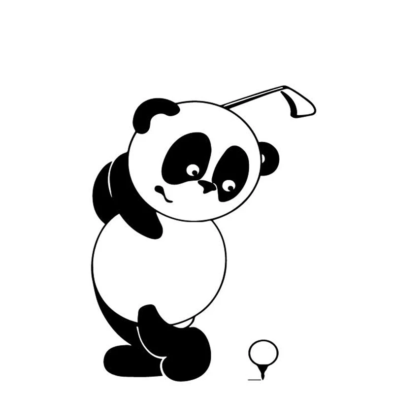 

K336 # Автомобильная наклейка Pandas Play Golf, водонепроницаемая виниловая наклейка, автомобильные аксессуары, наклейка для самостоятельного стайлинга автомобиля