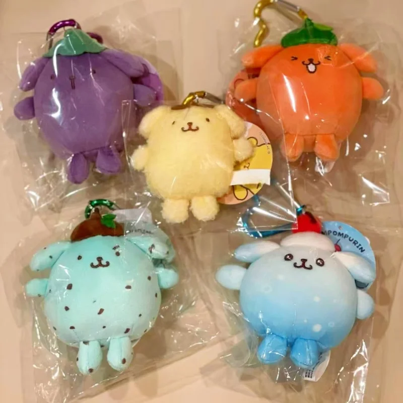 Фото Плюшевая игрушка-брелок Sanrio Pompompurin в виде фруктового пудинга, 10 см, цвета содовой, мягкая набивная кукла-подвеска, подарок для девочек №1