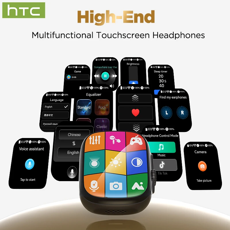 Фото Беспроводные наушники HTC NE72 Bluetooth TWS с ИИ-переводом, комфортные спортивные внутриканальные наушники с ультрадолгим временем автономной работы №4