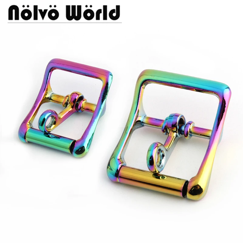 

10-50pcs 2 Size 22mm 27mm rainbow bag strap personalized adjust buckle,turnbuckle alloy pin buckle purse belts buckles NEW