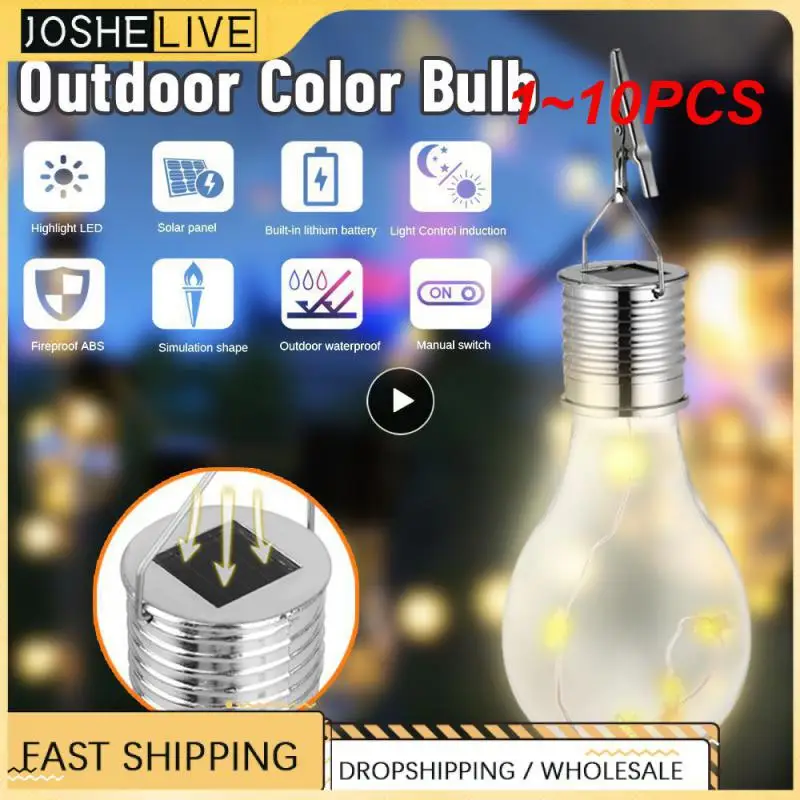 

1~10PCS Portable LED Solar Lamp Charged Solar Energy Color Light Panel Powered Emergency Bulb For Outdoor Garden Camping Tent
