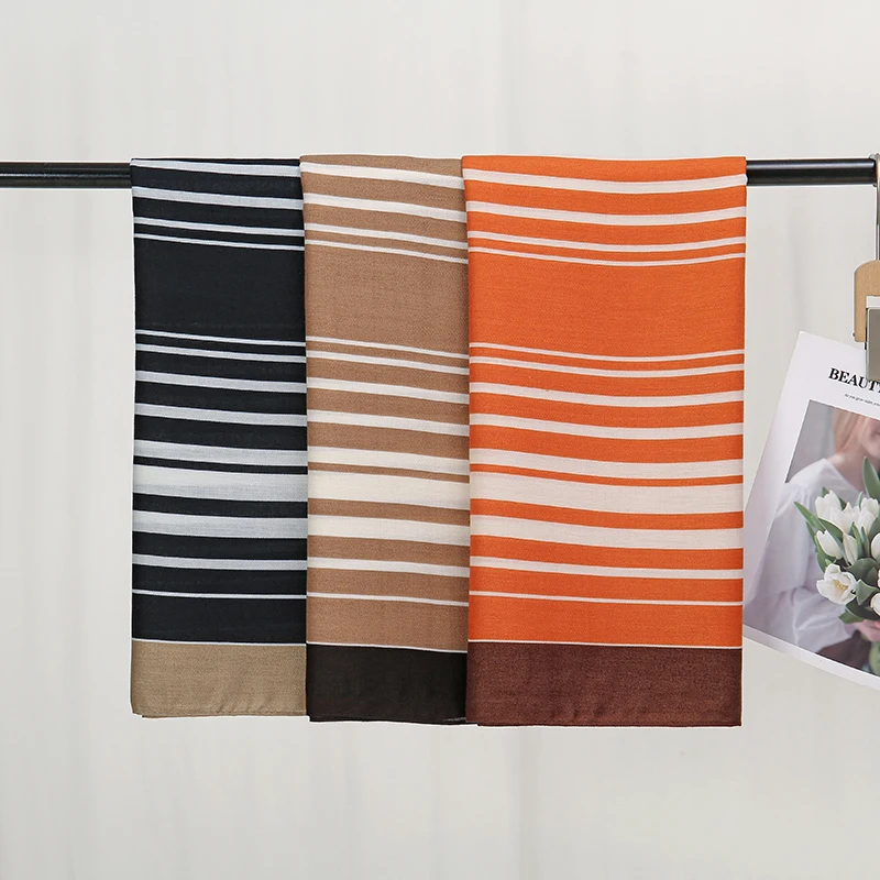 Женский Хлопко-марлевый Платок В Полоску С Узором Искусственная Мусульманская