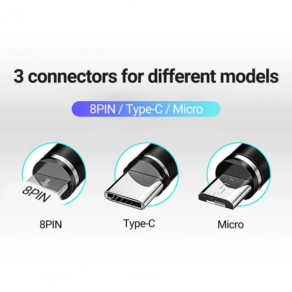 

Практичный зарядный провод, профессиональный зарядный шнур с сильным магнитом для Android/Apple/Type-C, зарядный кабель