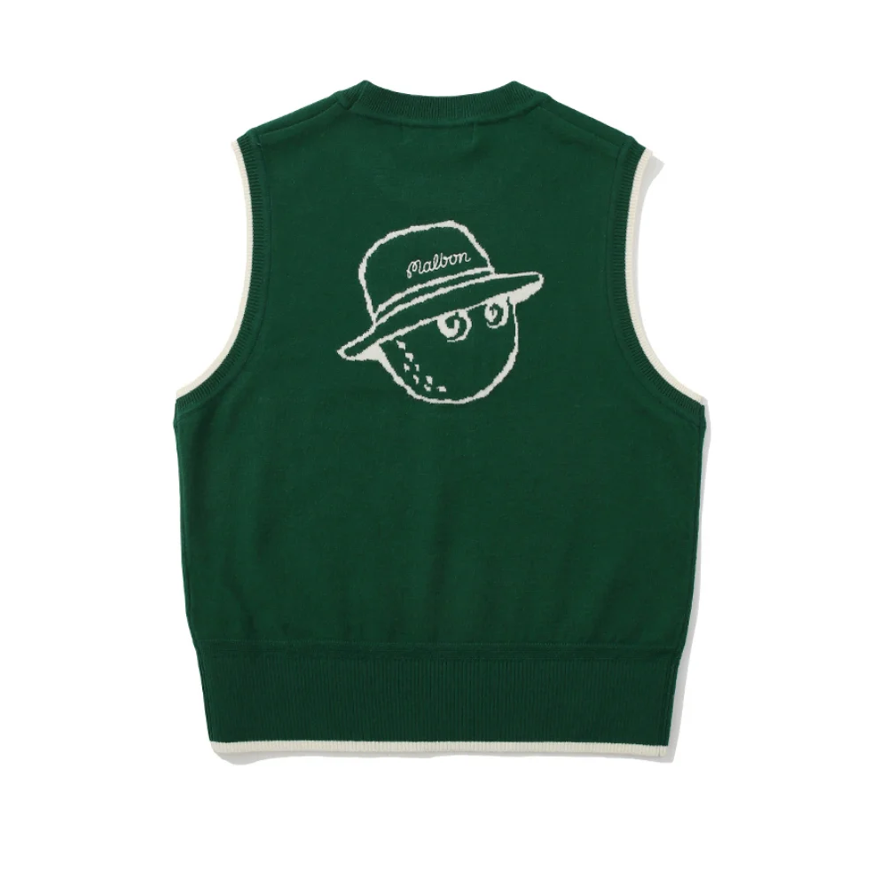 Korean Style Sleeveless Knitted Vest Outdoor Casual Golf Clothes Women High Elastic Fashion Versatile Sweater