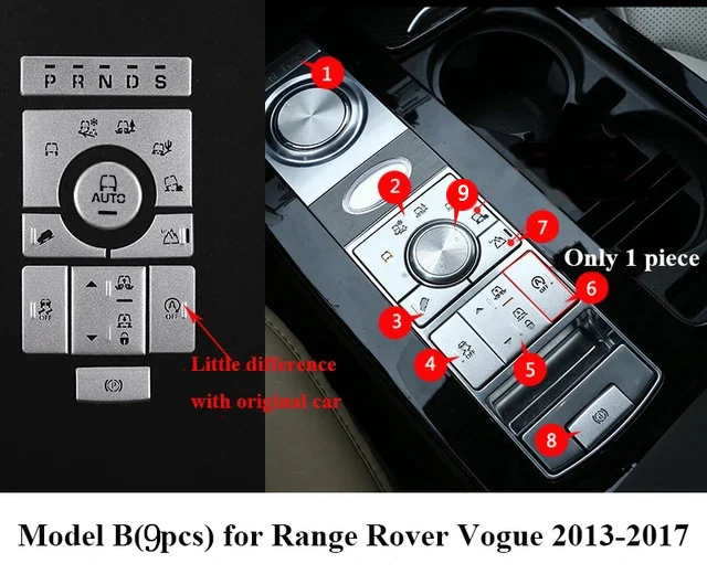 

Кнопка регулировки режима салона автомобиля из сплава, блестки для Range Rover Vogue 2013-2017, аксессуары для автостайлинга