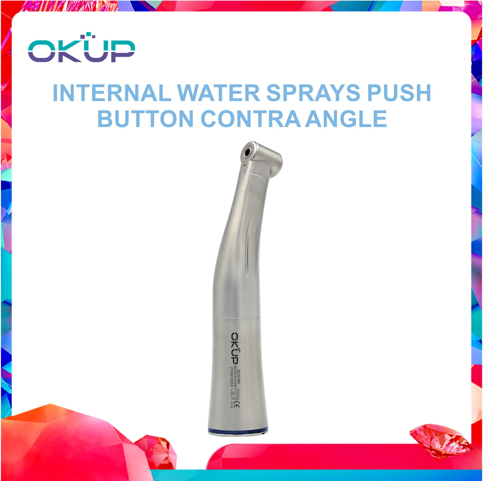 

Dental Contra Angle Internal Water Spray Push Button Low Speed Handpiece