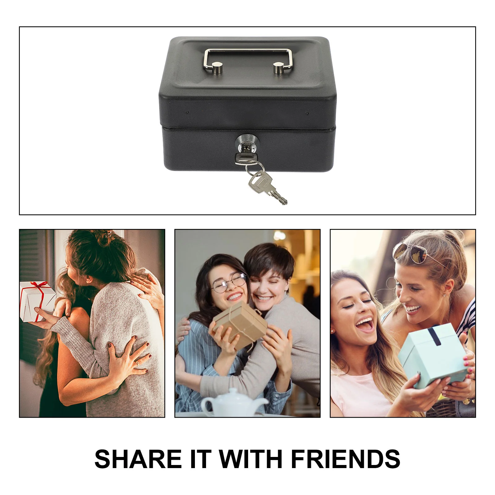 Ящик для хранения с замком держатель денег лоток монет железный контейнер защита