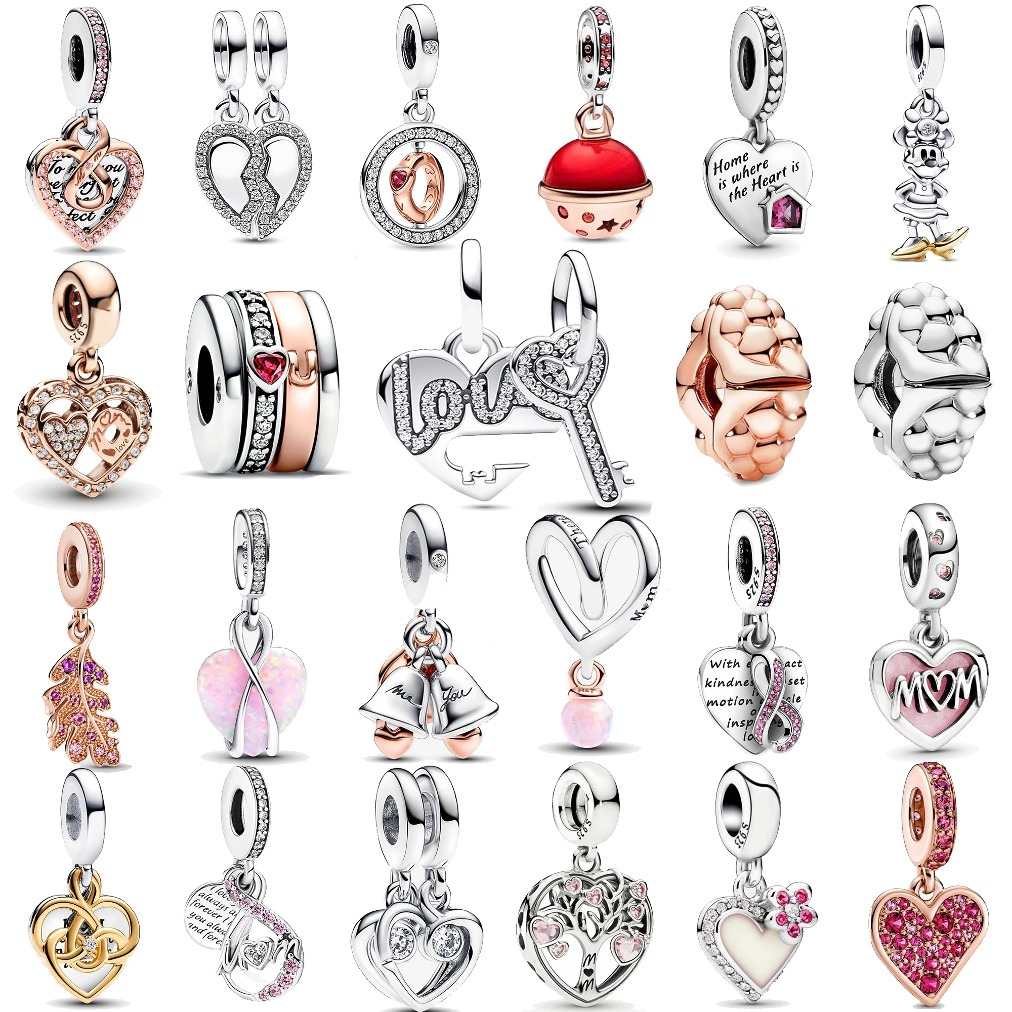 Лидер продаж 2024 подвеска из серебра 925 пробы брелок-бусины подходит для