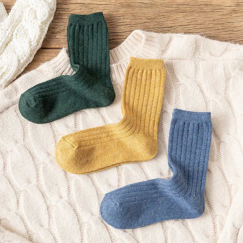 1 пара Новое поступление зимние толстые теплые однотонные Повседневные носки