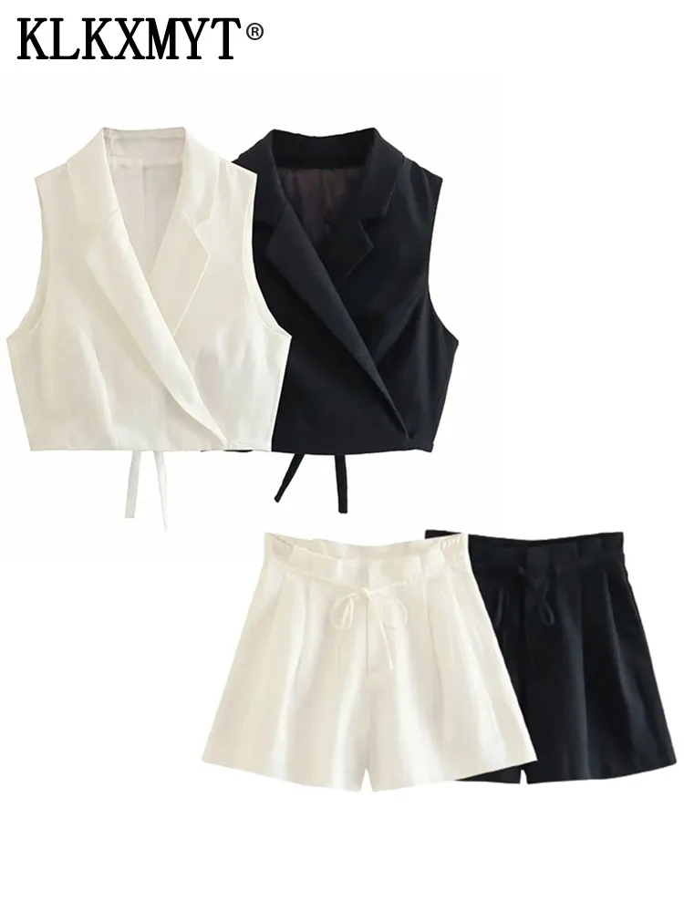 

Комплект из двух предметов для женщин, жилет и шорты с завязками