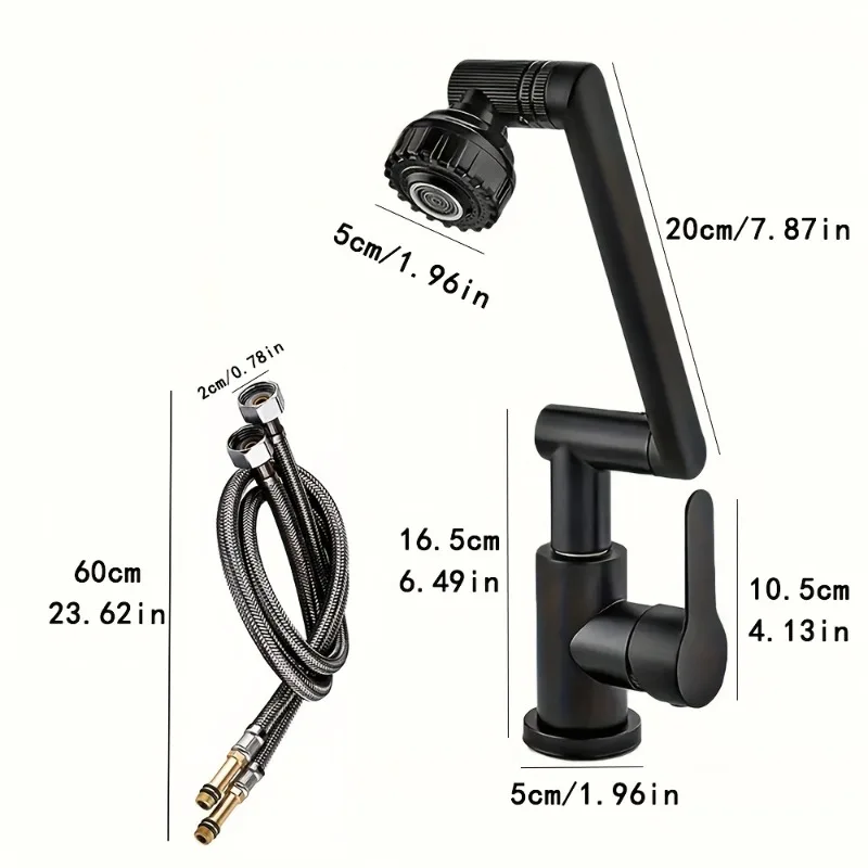 

Комплект смесителей для ванной и кухни Black ABS 360°