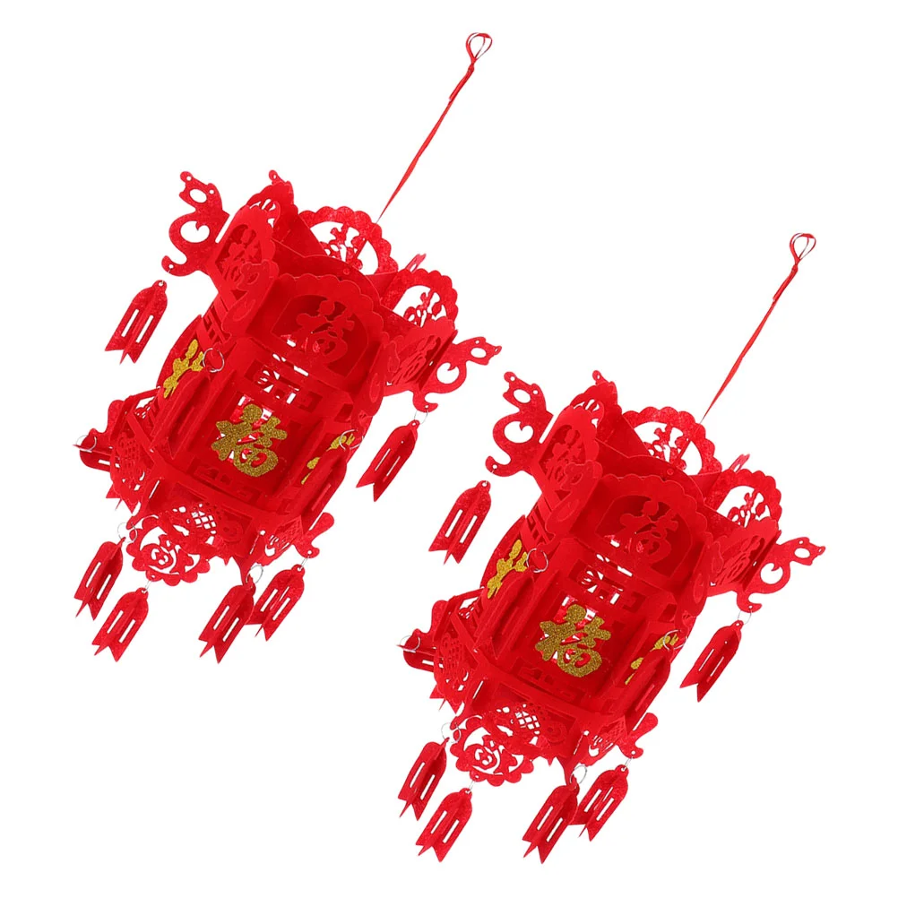 

Lantern Chinese Year Hanging Festival Decor Lanterns New The Red Woven Non Pendants Craft Blessing Lovely Decors Luck Good