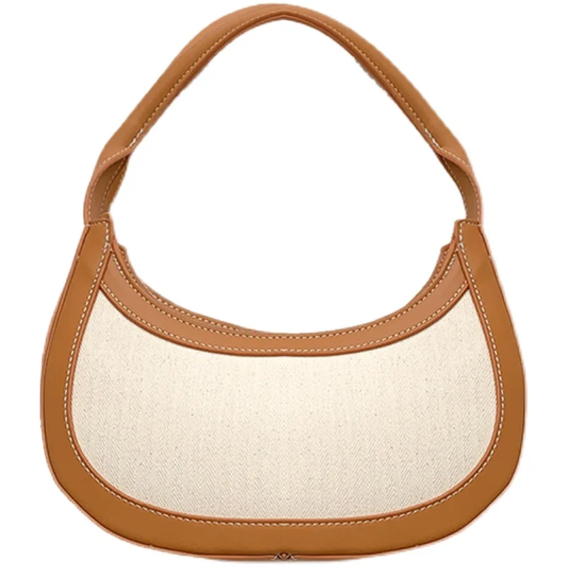 

2022 new canvas contrast crescent bag simple and versatile high quality underarm Bag Shoulder Bag