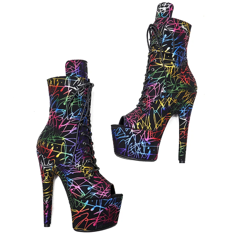 Leecabe 7inch/17CM PU Uppre  fashion heels' Pole dancing boot High Heel  Pole Dance boots