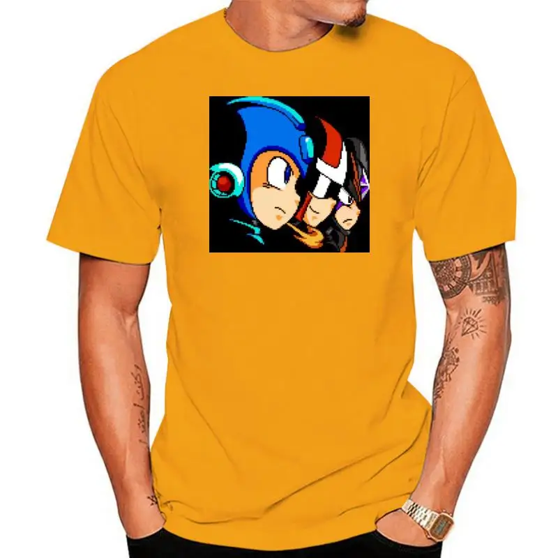 

Men t-shirt MegaMan ProtoMan and Bass Pixel Art tshirt Women t shirt