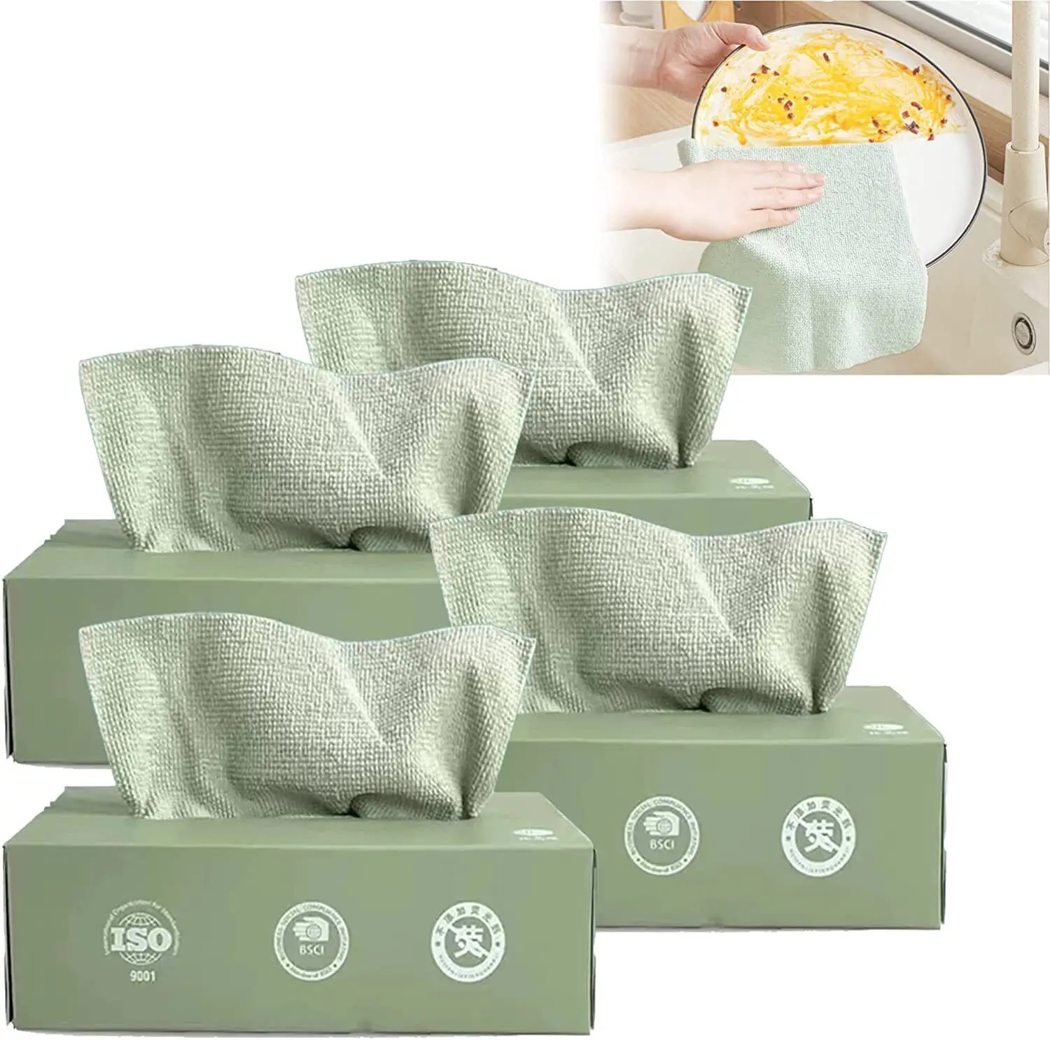 

Scouring Pads Lint-Free Shop Towels Reusable Bulk Rags Kitchen Microfiber Absorbent Oil Lazy Rags Dish Cloth Cleaning Towel