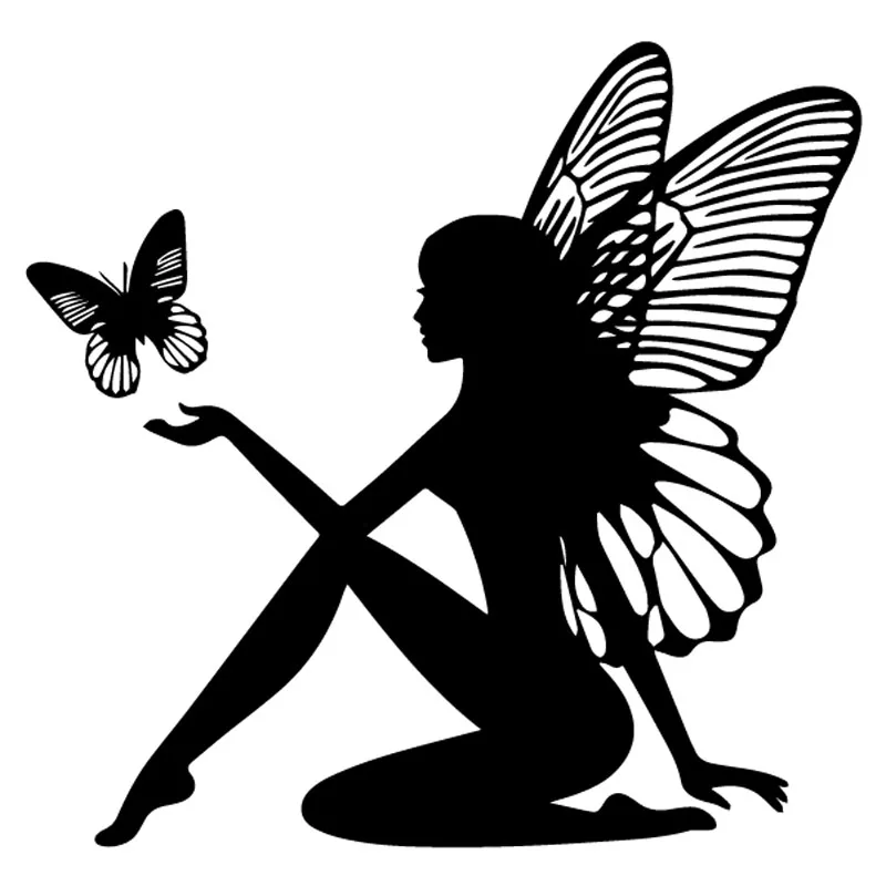 

F330# Black Transparent Car Sticker Butterfly Fairy Waterproof Vinyl Decal Car Accessories Pegatinas Para Coche DIY Car Styling