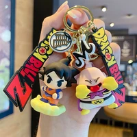 bandai anime cartoon dragon ball key chain creative cute son goku pvc doll car pendant keychain bag hanging keyring children