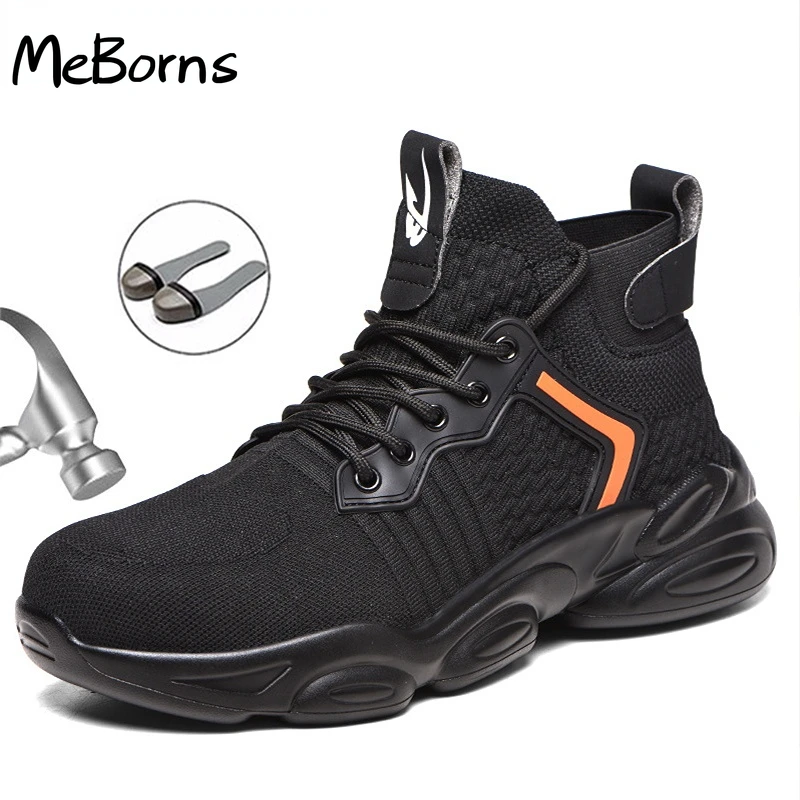 

Safety Work Boots Shoes For Men Male Anti-smashing Steel Toe Cap Working Shoes Construction Safety Work Sneakers 48